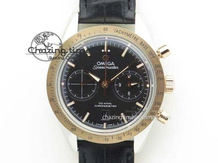 1230 QuickDry De Ville Chronograph RG OMF 1:1 Best Edition Blue Dial On Blue Leather Strap A 8107